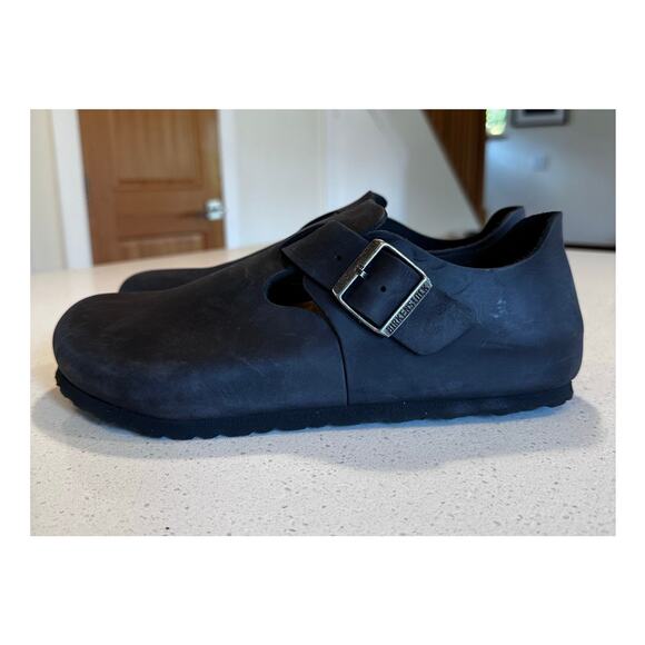 Birkenstock London Oiled Leather Clogs Black Unisex EU 41 (Wo's 10 M's 8) EUC! - Picture 2 of 10